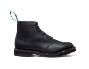 Solovair Black Greasy Astronaut 6 Eyelet Boot Made In England