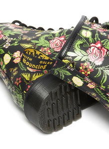 Dr. Martens 1460 Black Bloom Backhand Floral Ankle 8 Eyelet Boot