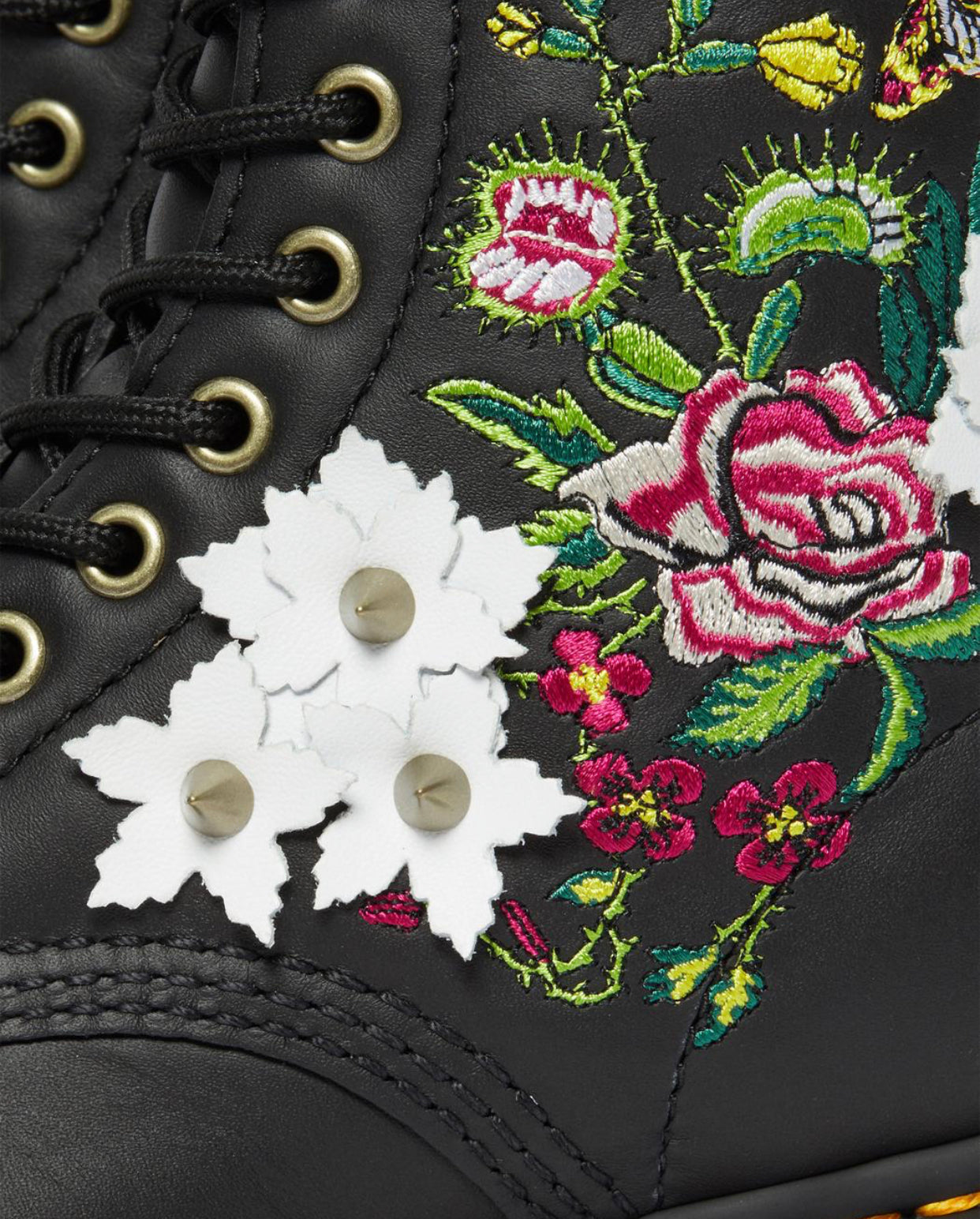 Dr. Martens 1490 Bloom Black Nappa Floral 10 Eyelet Boot