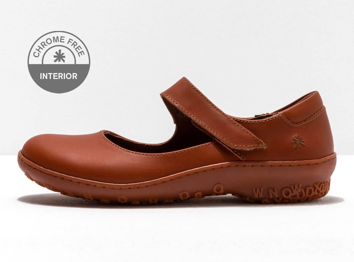 Art 1420 Antibes Grass Waxed Caldera Red Velcro Mary Jane Made In Spain