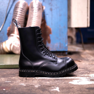 Gripfast Black Hi-Shine Steel Toe 10 Eyelet Boot Made In England