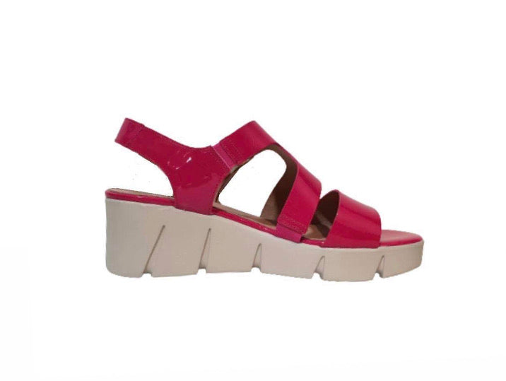 Wonders D-8004 Pink Patent Leather Wedge Made In Spain