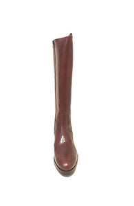 Wonders C-4137 Sierra Testa Brown Knee High Zip Boots Made In Spain