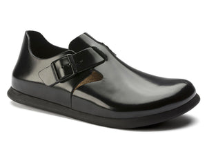 Birkenstock London Shiny Black Patent Leather Classic Footbed