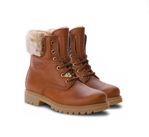 Panama Jack Felicia B3 Cuero Bark Waterproof 6 Eyelet Ankle Boot Made In Spain