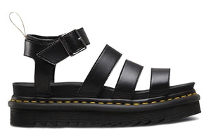 Dr. Martens Blaire Vegan Chunky Black Sandal Buckle 3 Strap