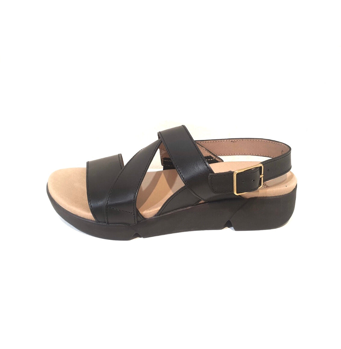 Wonders C-4403 Black Negro Pergamena Leather Sandals Made In Spain