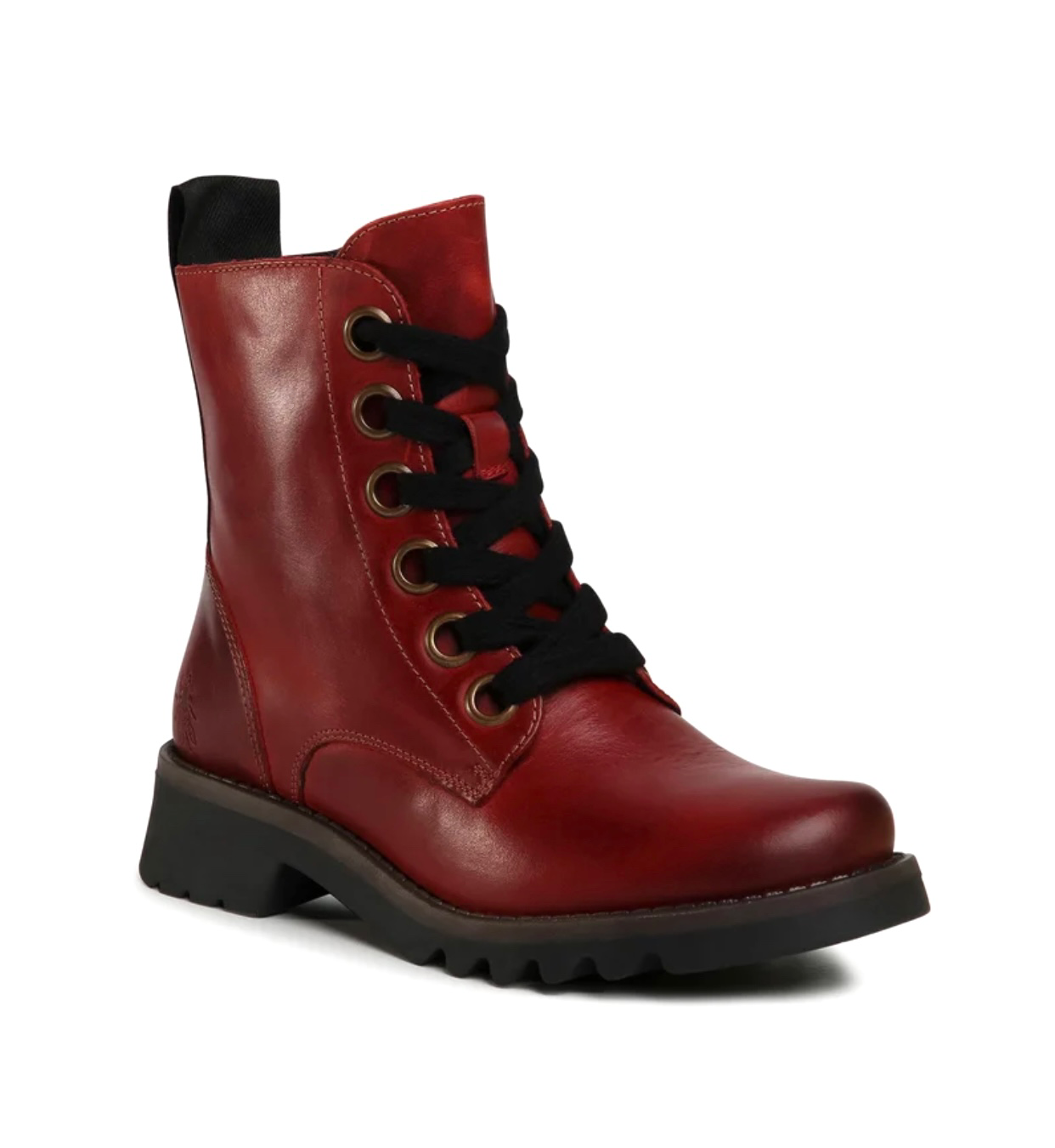 Fly London Ragi539Fly Rug Red 6 Eyelet Ankle Boot Made In Portugal