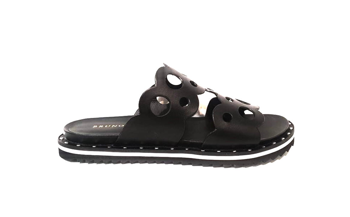 Bruno Premi KA112X Black Nero Vitello Leather Slide
