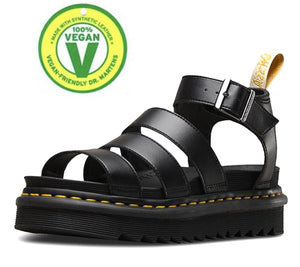 Dr. Martens Blaire Vegan Chunky Black Sandal Buckle 3 Strap