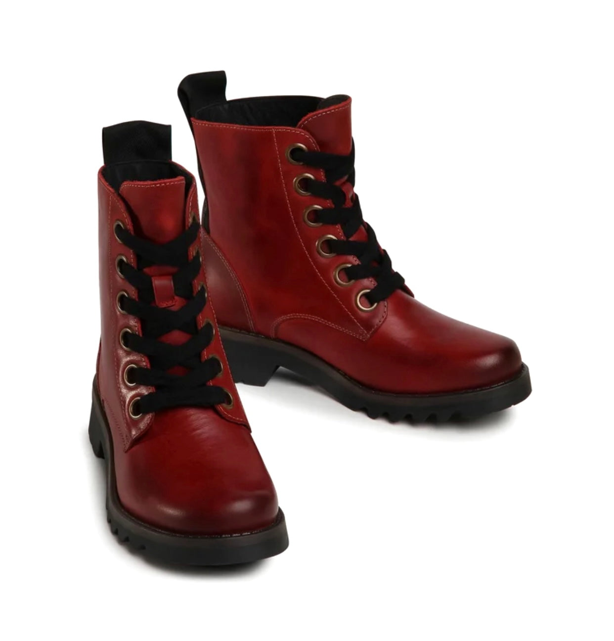 Fly London Ragi539Fly Rug Red 6 Eyelet Ankle Boot Made In Portugal