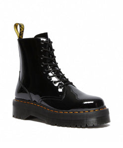 Dr. Martens Jadon Black Patent Zip Platform Ankle 8 Eyelet Boot
