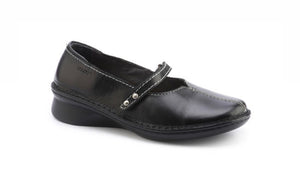 Naot Chord Black Leather Velcro Mary Jane Made In Israel