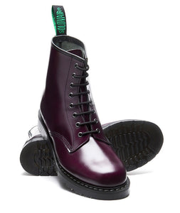 Solovair Purple Hi-Shine 8 Eyelet Boot Made In England