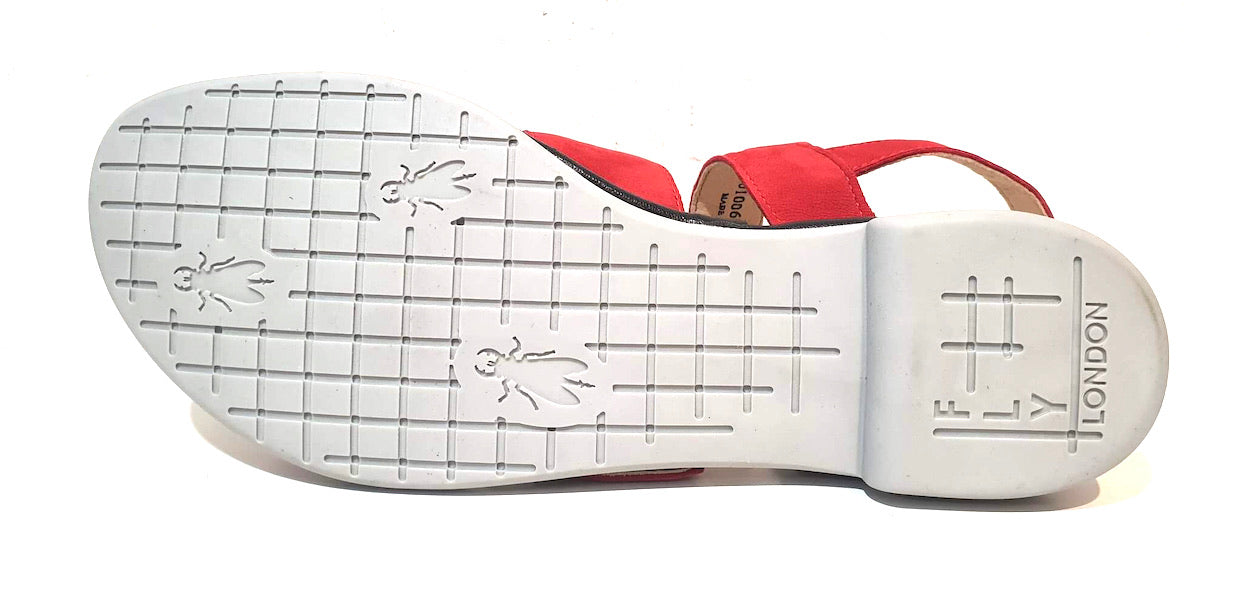 Fly London CODO006FLY Lipstick Red/Black Cupi/Mous Women's Flats Sandals Made In Portugal