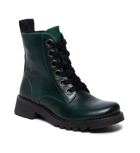 Fly London Ragi539Fly Shamrock Green 6 Eyelet Ankle Boot Made In Portugal