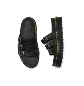 Dr. Martens Blaire Hydro Black Yellow Stitch Slide