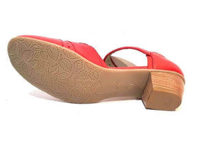 Mentha Andie Red Leather Women’s Court Shoes Mary Jane Velcro Made In Portugal