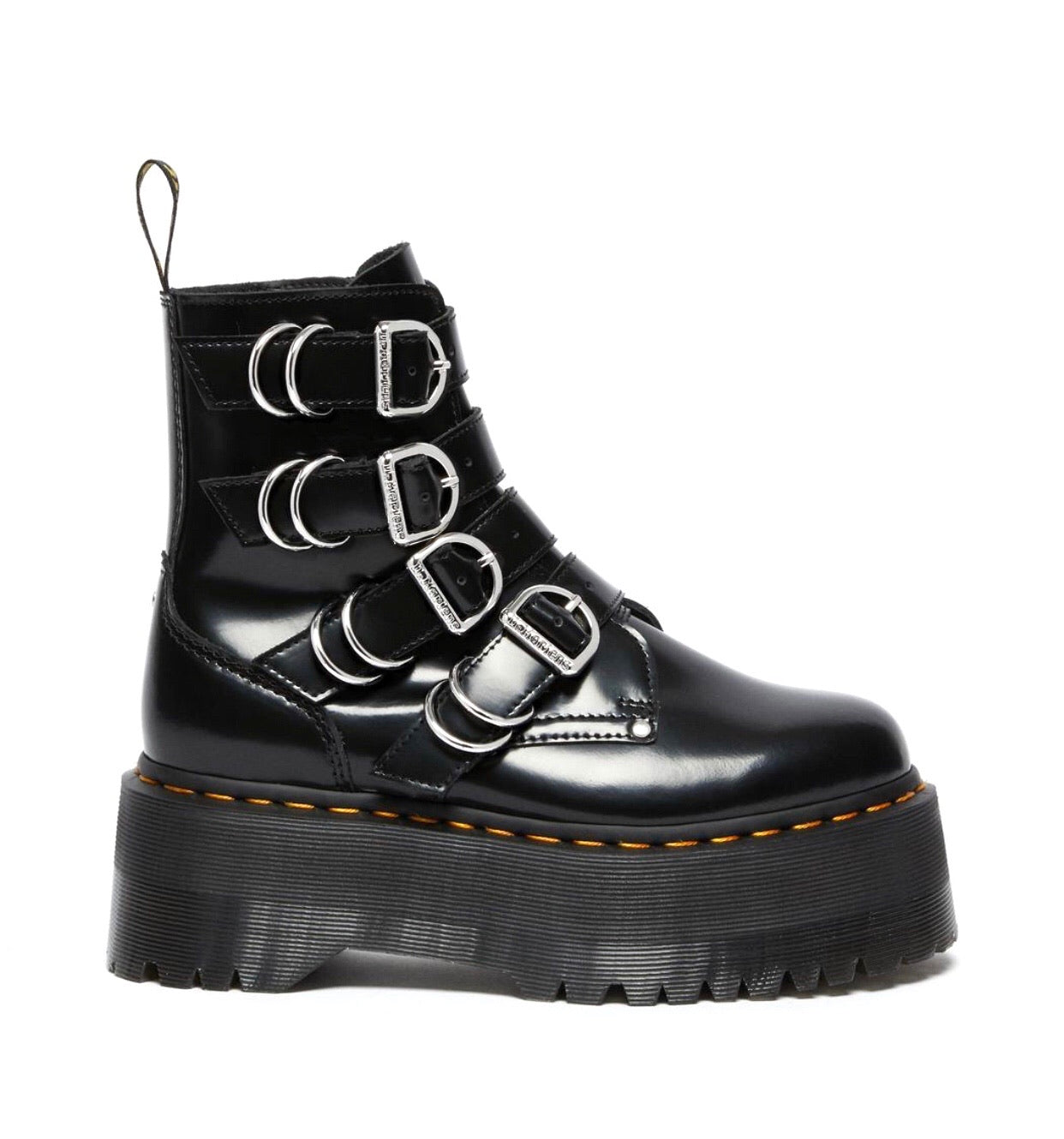 Dr. Martens Jadon Max Hardware Black 4 Strap Zip Platform Ankle Boot