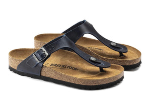 Birkenstock Gizeh Blue Oiled Leather Made In Germany