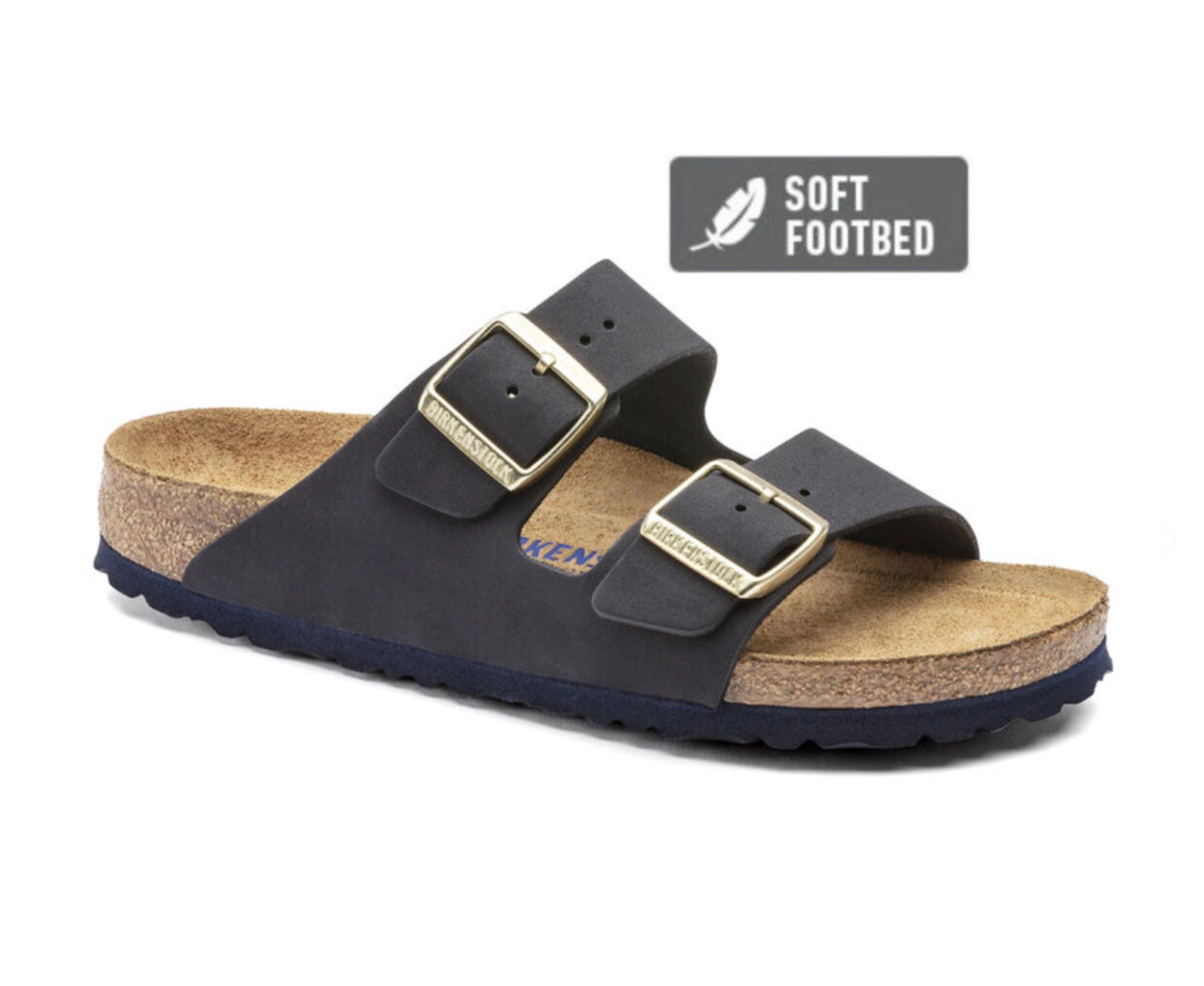 Birkenstock Arizona Midnight Blue Nubuck Leather Soft Footbed Made In Germany