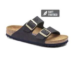 Birkenstock Arizona Midnight Blue Nubuck Leather Soft Footbed Made In Germany