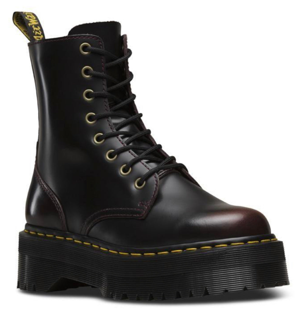 Dr. Martens Jadon Acardia Cherry Red Zip Platform Ankle 8 Eyelet Boot