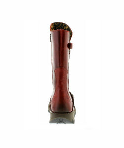 Fly London Mes 2 Red Mid Calf Zip Boots Made In Portugal