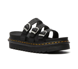 Dr. Martens Blaire Hydro Black Yellow Stitch Slide