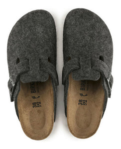 Birkenstock Boston Anthracite Wool Felt Made In Germany