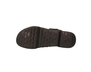 Wonders C-4403 Black Negro Pergamena Leather Sandals Made In Spain