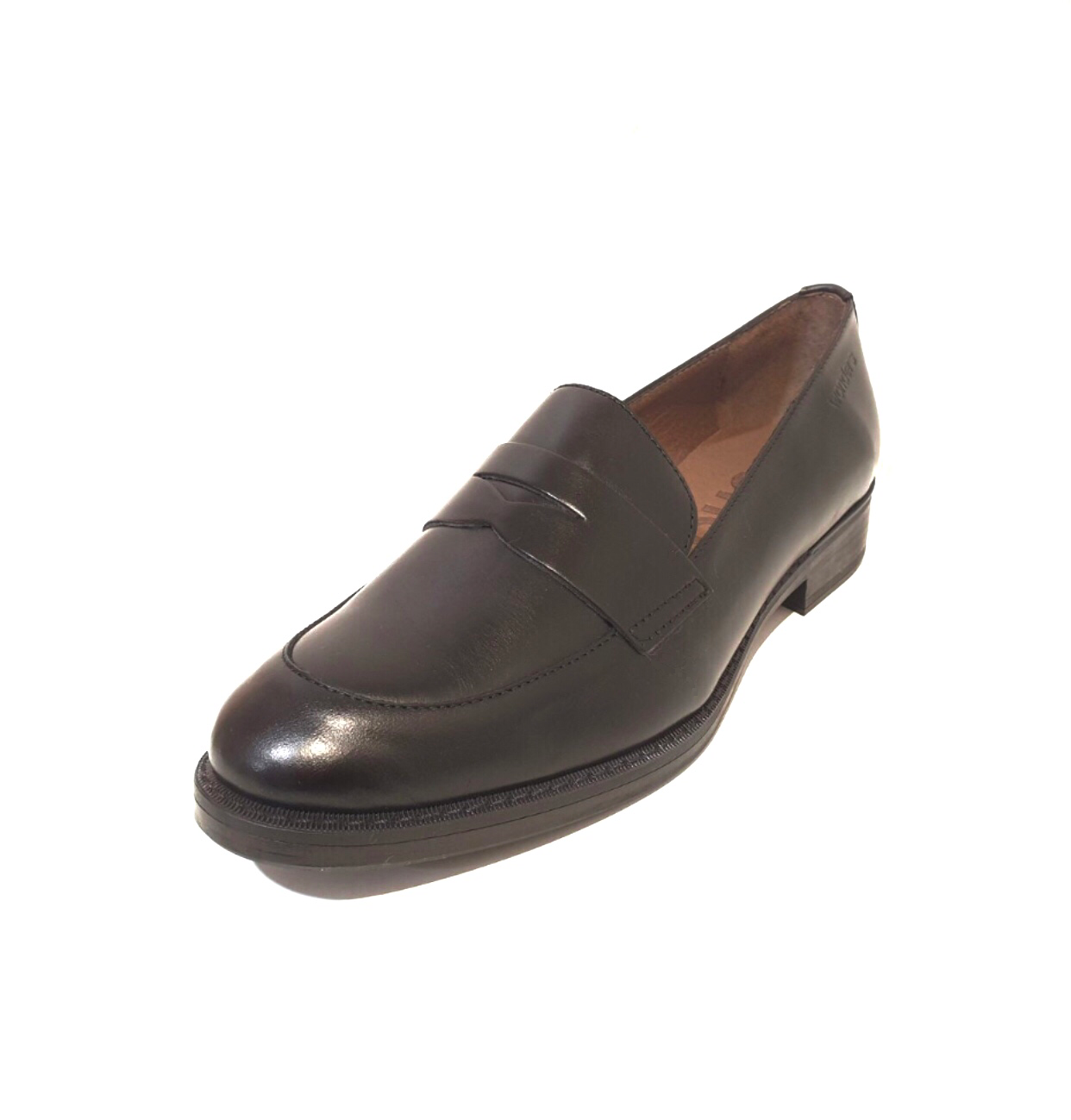 Wonders A-7251 Black Leather Loafer Made In Spain