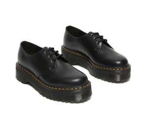 Dr. Martens 1461 Quad Black Smooth Platform 3 Eyelet Shoe