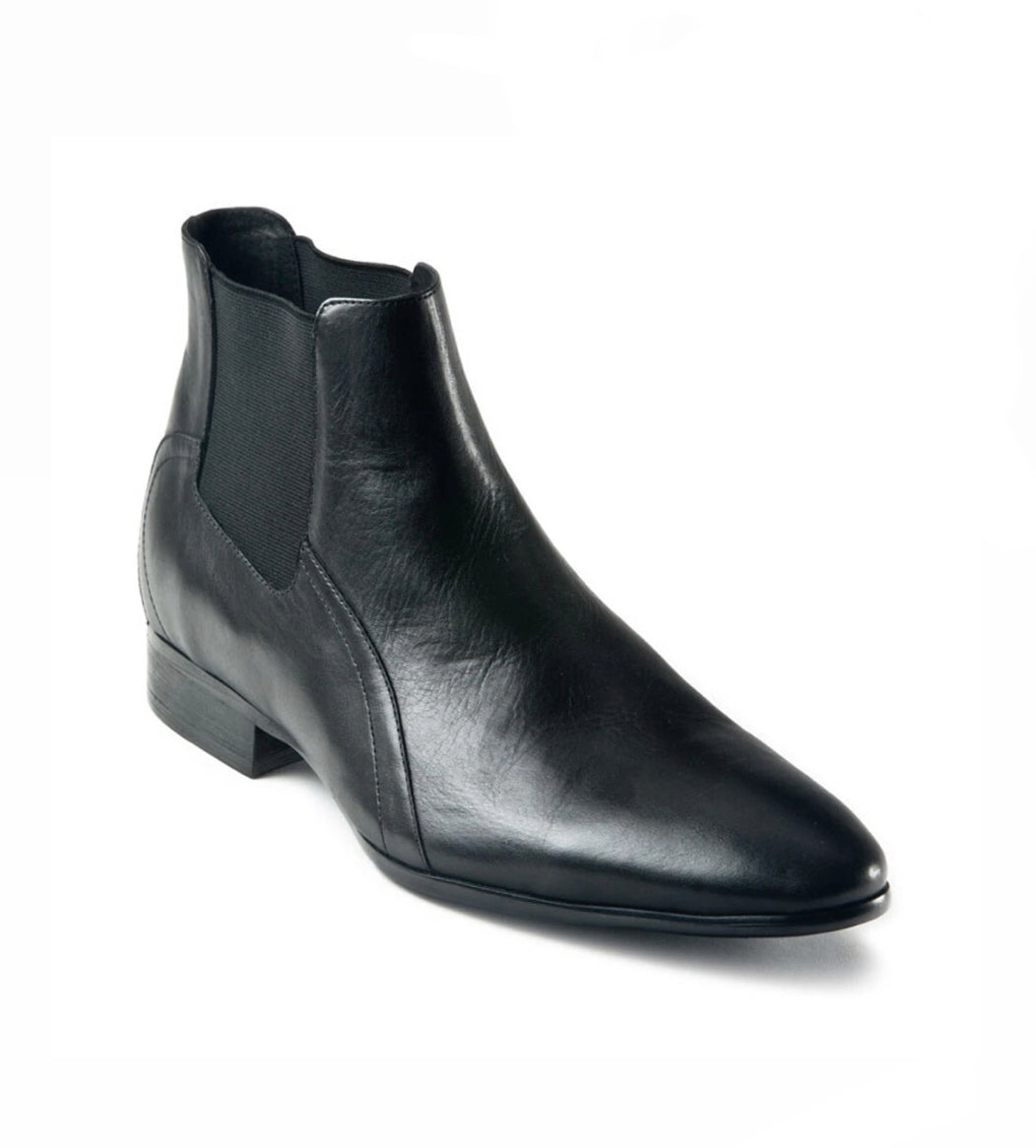 Croft Grant Black Leather Elastic Sided Chelsea Ankle Boot