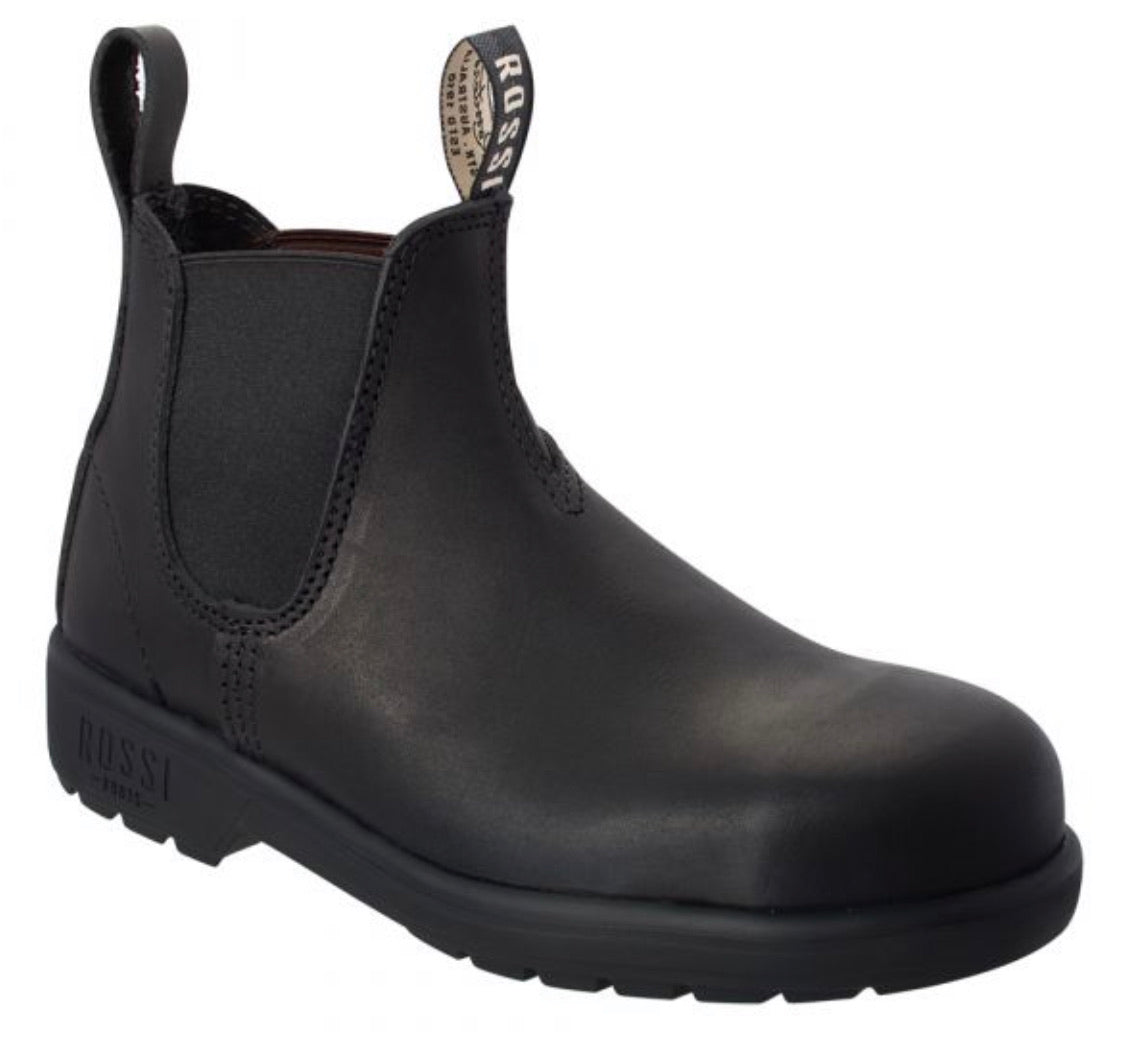 Rossi Boots Apollo 701 Black Steel Toe Chelsea Boot Made In Australia