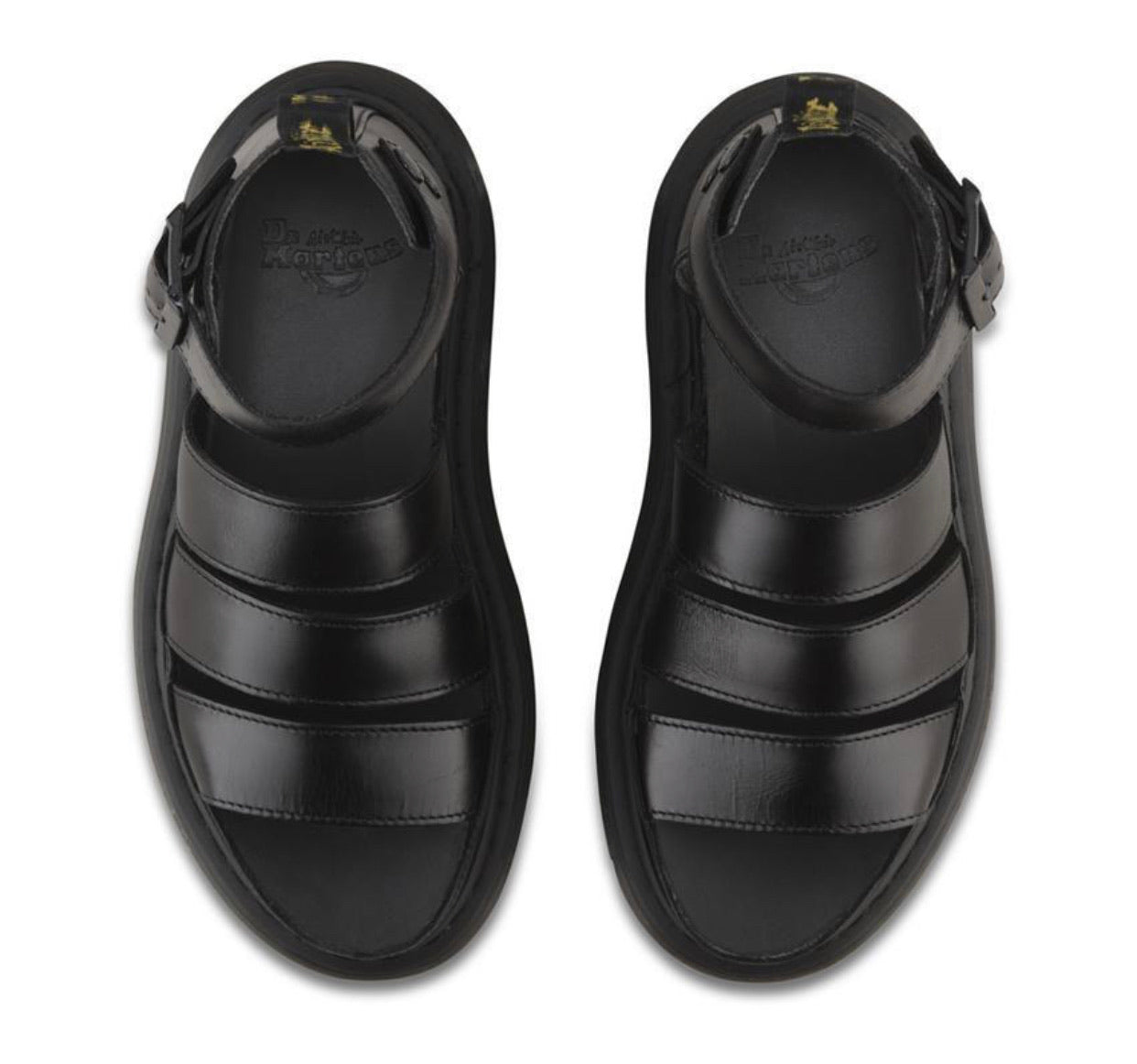 Dr. Martens Clarissa II Brando Black Sandal Buckle 3 Ankle Strap