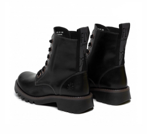 Fly London Ragi539Fly Black 6 Eyelet Ankle Boot Made In Portugal