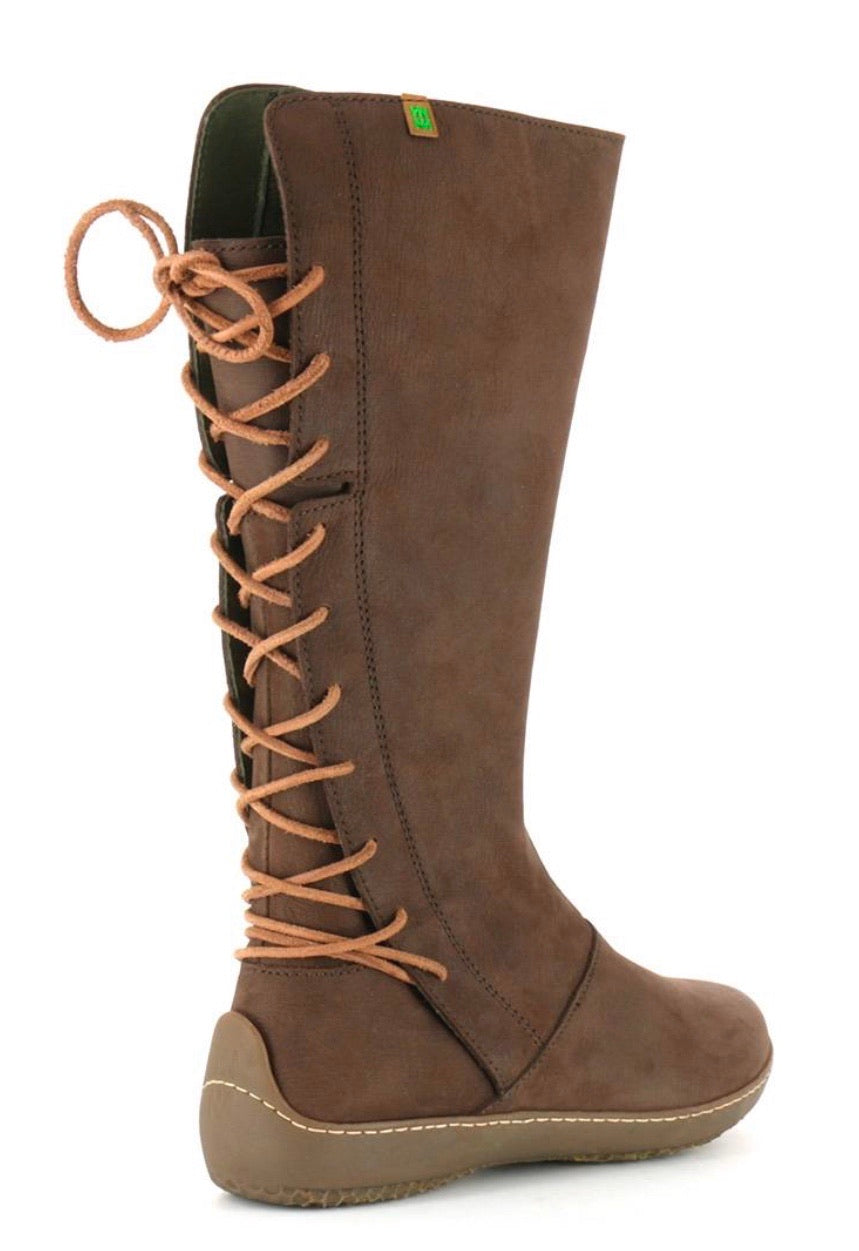 El Naturalista ND16 Brown Lace Up Zip High Boots Made In Spain