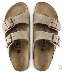 Birkenstock Arizona Taupe Suede Leather Made In Germany