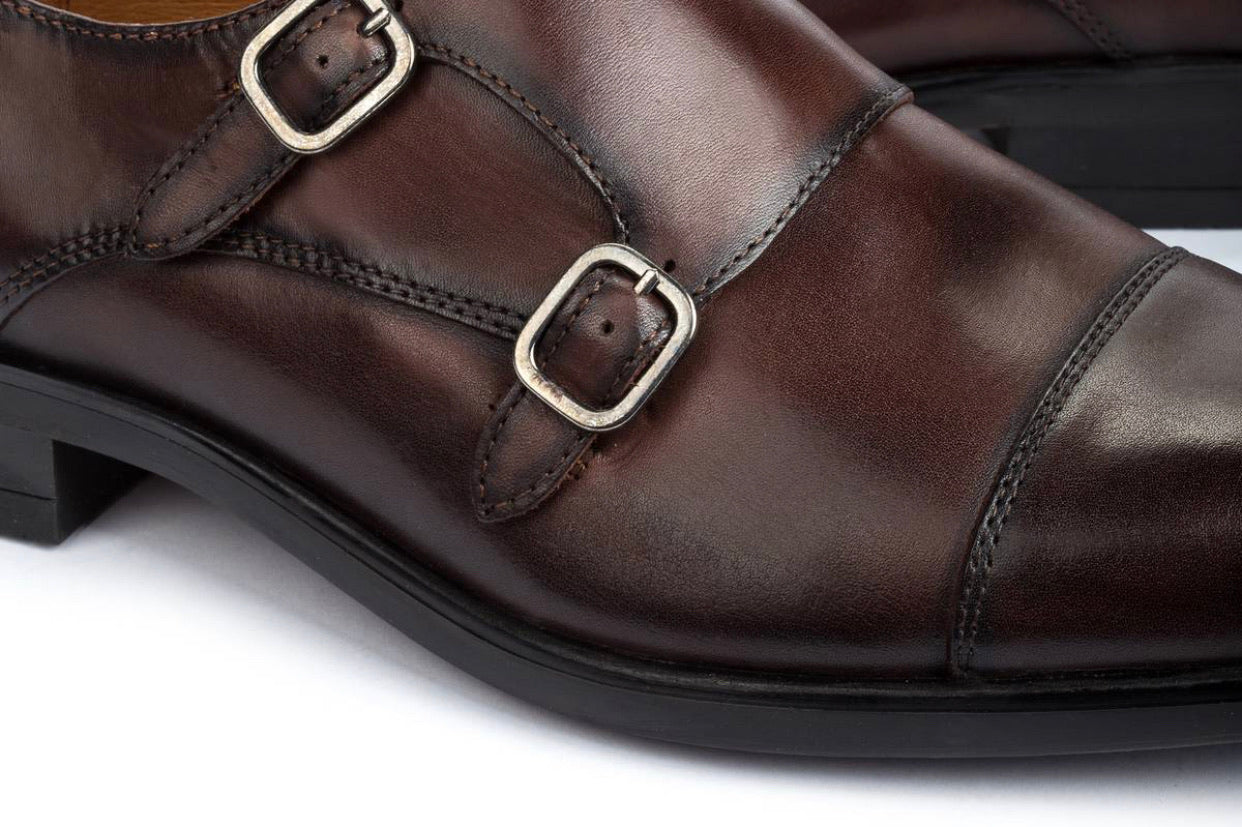 Pikolinos M7J-3148 Olmo Brown Mens Double Buckle Monk Made In Spain