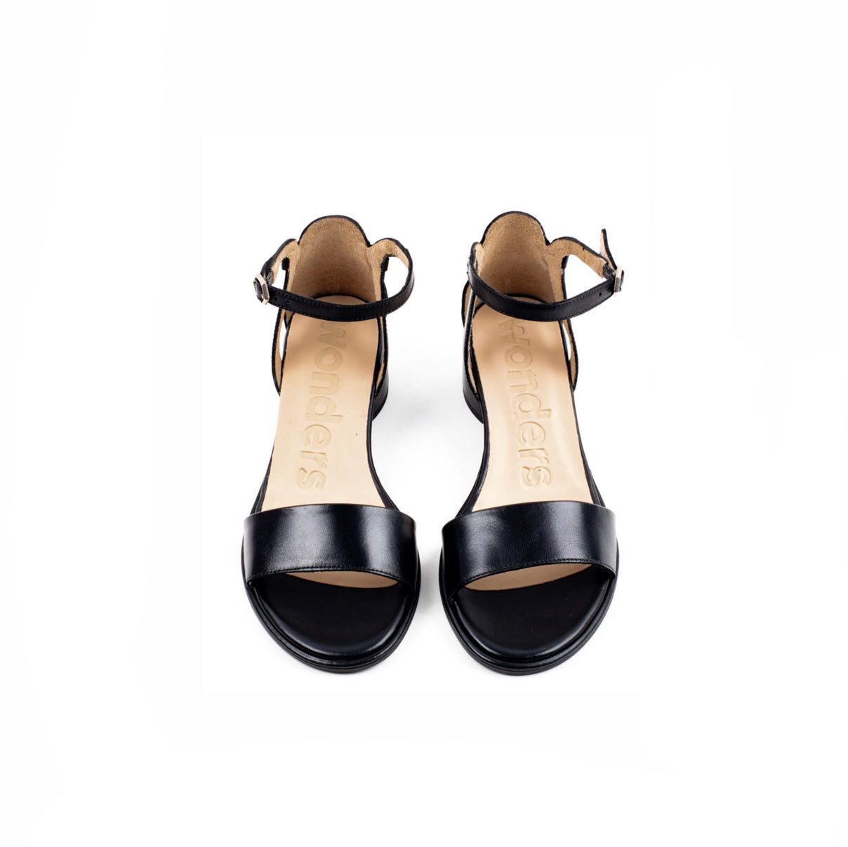 Wonders B-7310 Black Negro Leather Court Shoe Made In Spain