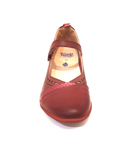 Wanda Panda Adele Oldy Trombolik Oxid Red 38 Combi Velcro Mary Jane Made In Spain