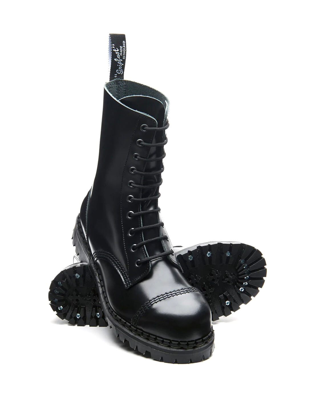 Gripfast Black Hi-Shine Steel Toe 10 Eyelet Boot Made In England