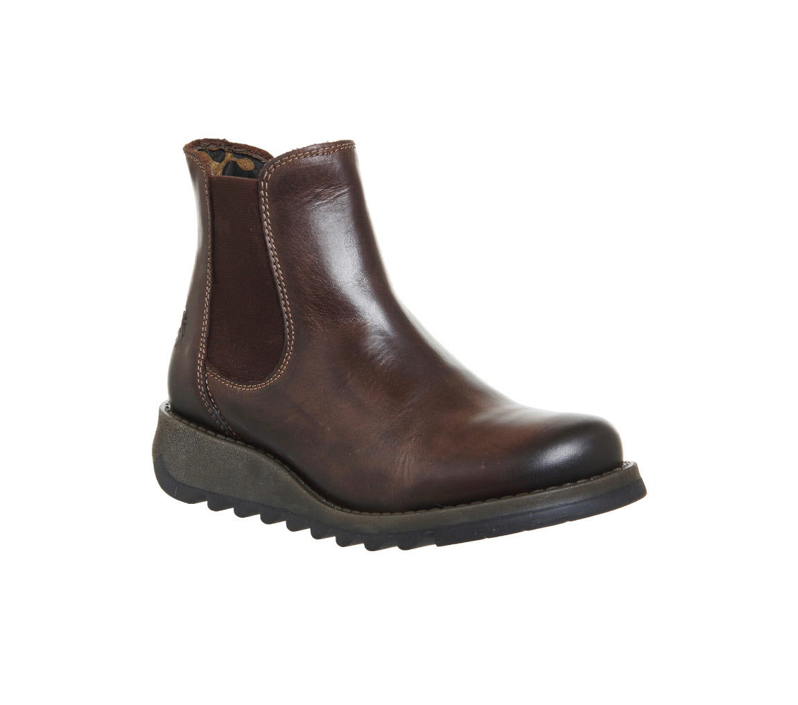 Fly London Salv Dark Brown Chelsea Ankle Boot Made In Portugal