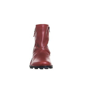 Fly London Mon944FLY Red Leather Double Zip Ankle Boot Made In Portugal
