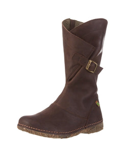 El Naturalista N916 Brown Mid Calf Zip Boots Made In Spain