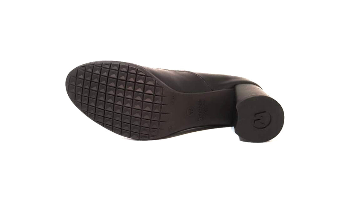 Wonders I-6852 Negro Black Leather Court Shoe Made In Spain
