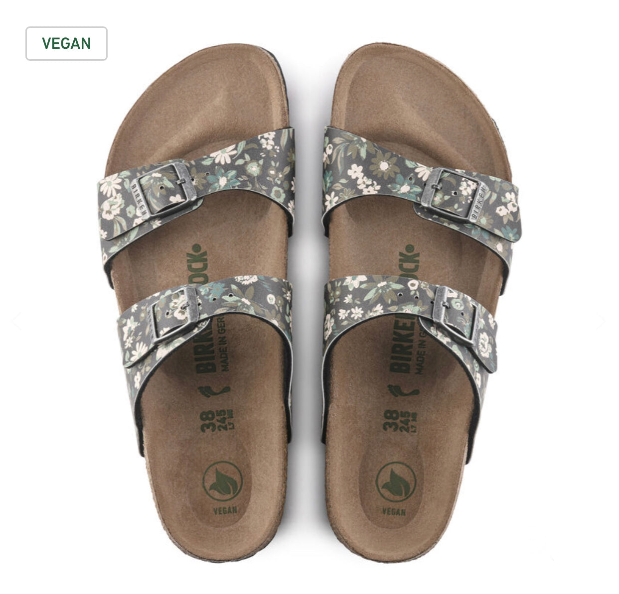 Birkenstock Sydney Magical Flower Dark Teal Birko-Flor Vegan Made In Germany