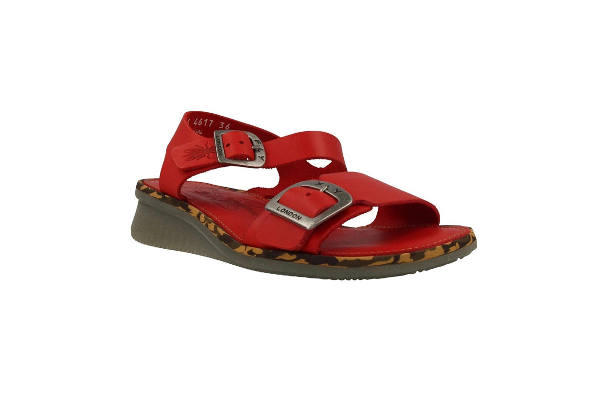Fly London Comb230Fly Scarlet Women's Wedges Open Toe Sandals Made In Portugal