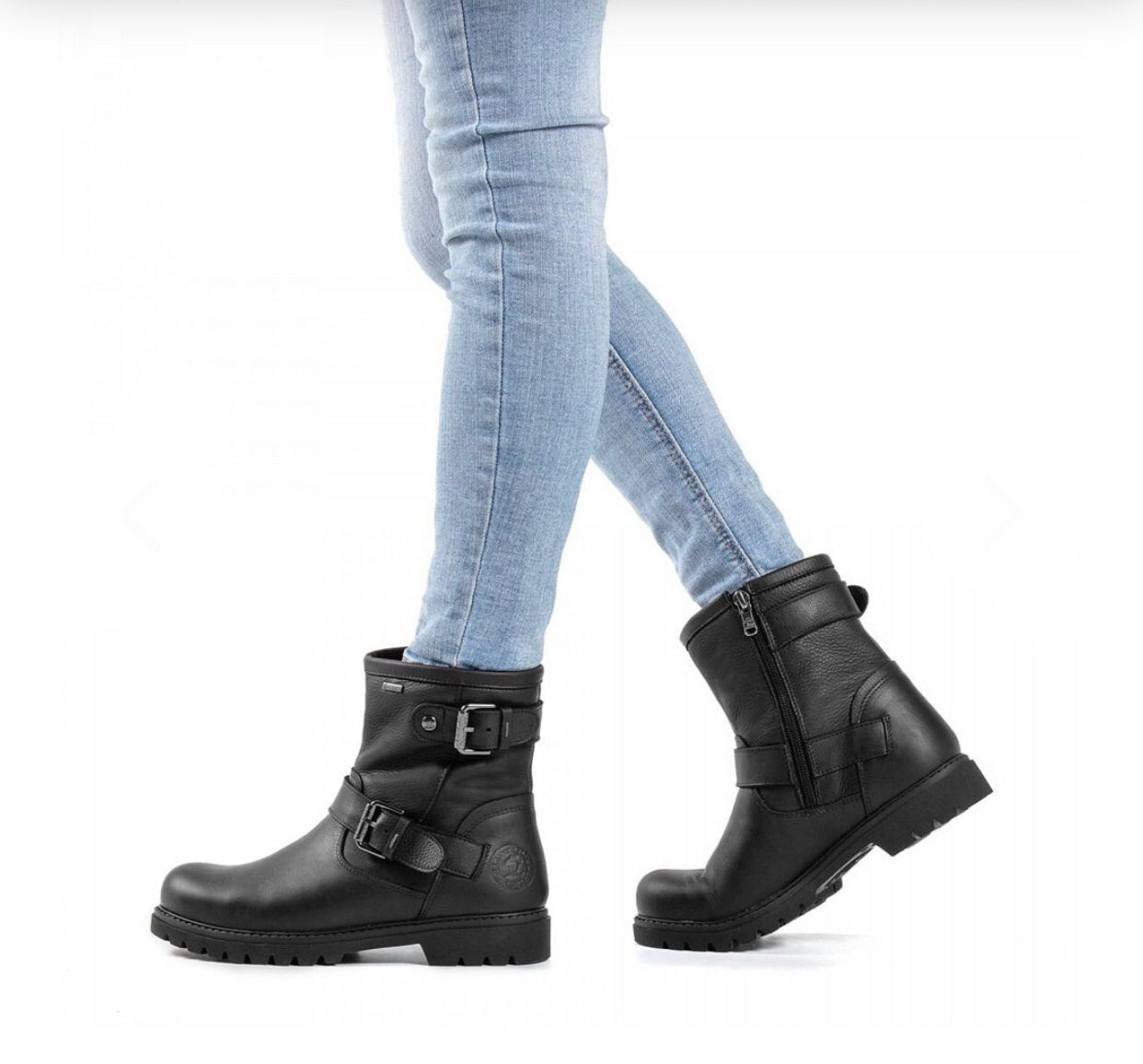 Panama Jack Feline B210 Black Waterproof Zip Mid Calf Boot Made In Spain
